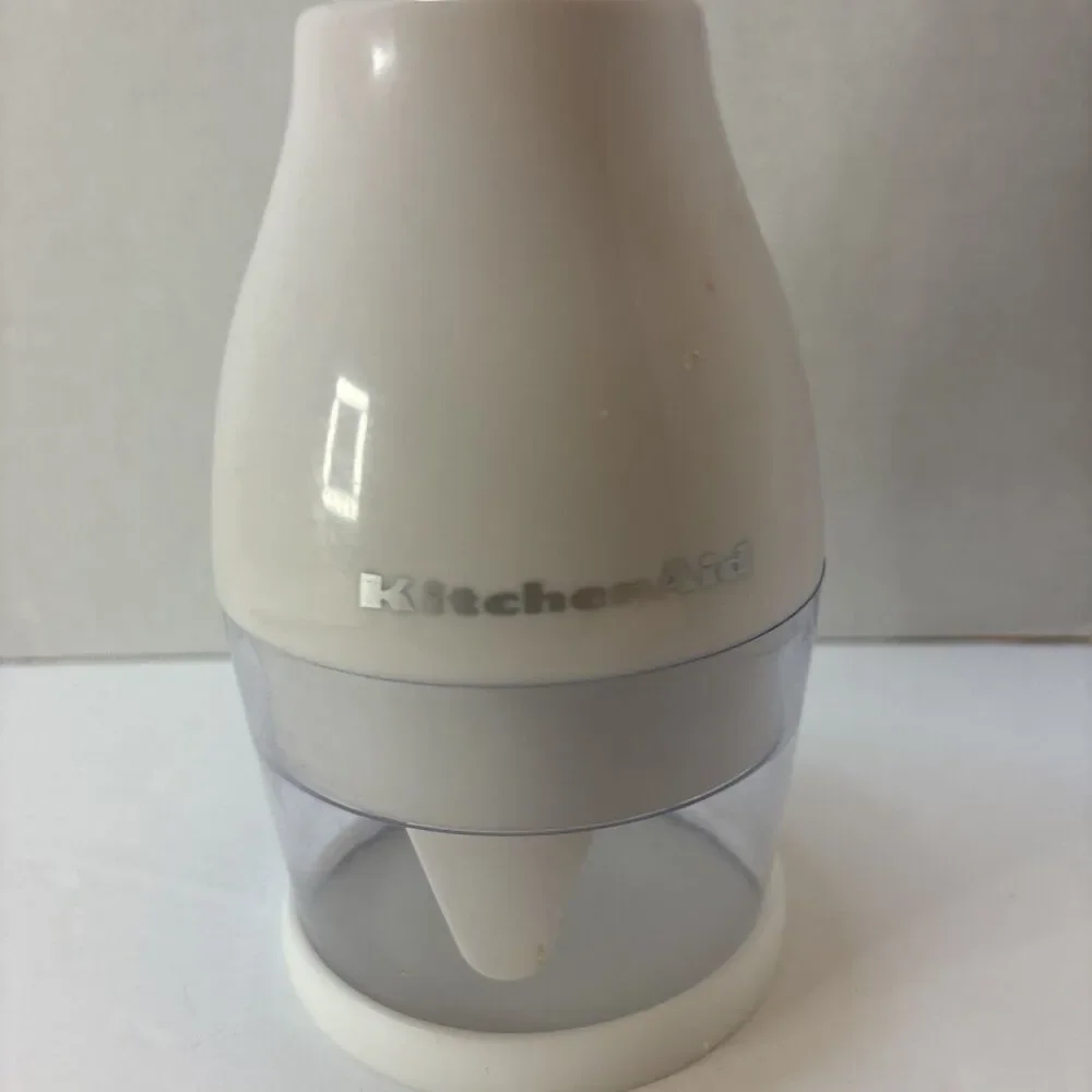 KitchenAid White Manual Hand Food Chopper with Rubber Handle